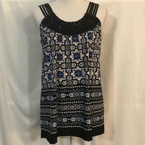 Rampage Blue & Black Stretchy Sleeveless Top NWOT